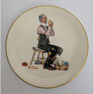 Norman Rockwell "Man Threading a Needle" Plate by Gorham; The Danbury Mint